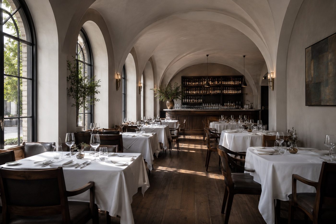 Sala restaurantului inainte de serviciu