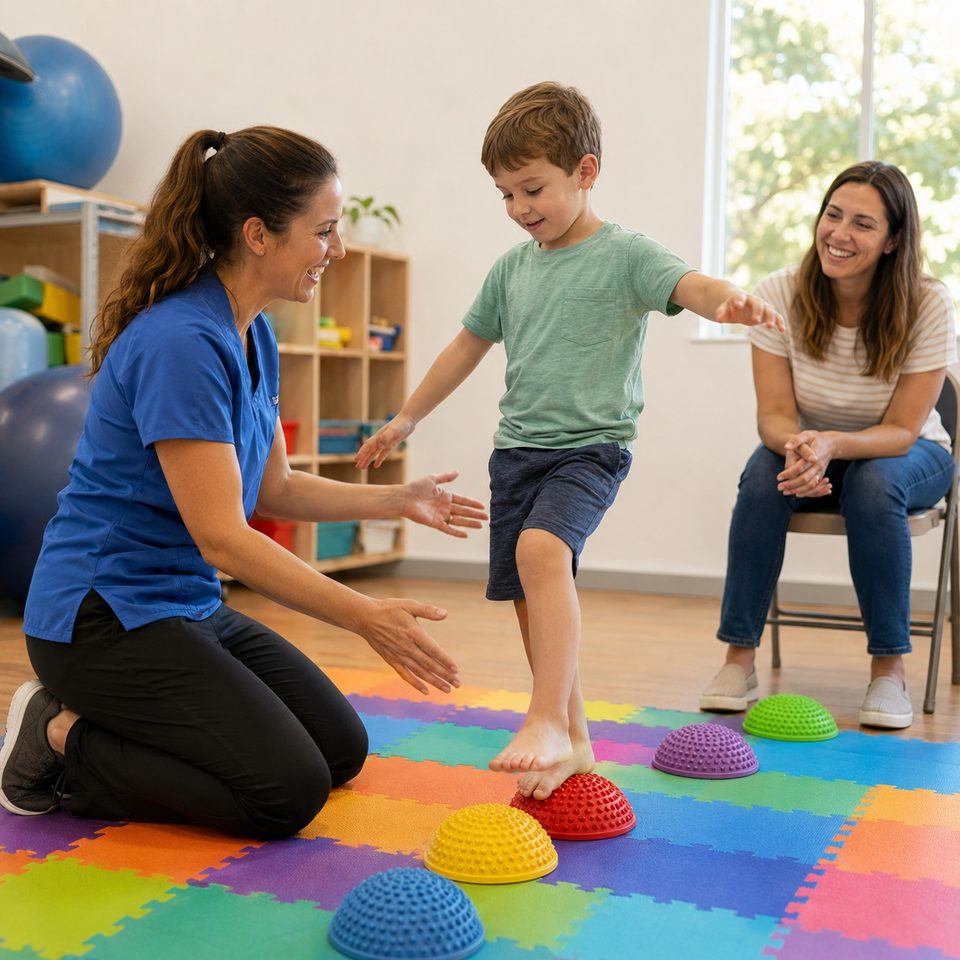 Sedinta de kinetoterapie pediatrica